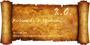 Kolompár Oberon névjegykártya